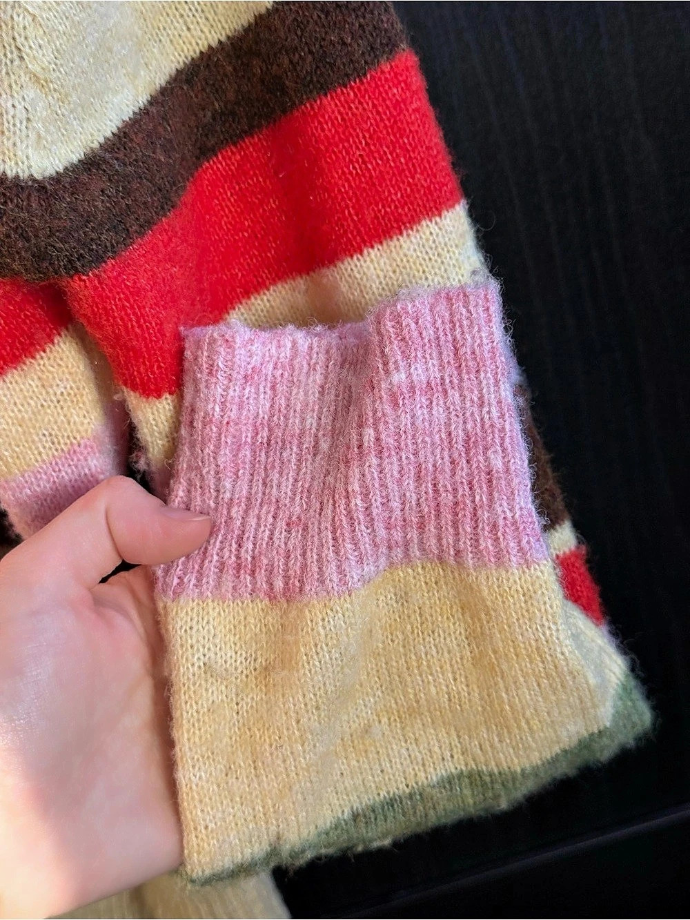 Lisa Says Gah Alaia Polo Sweater in Pink & Green - Picture 7 of 10